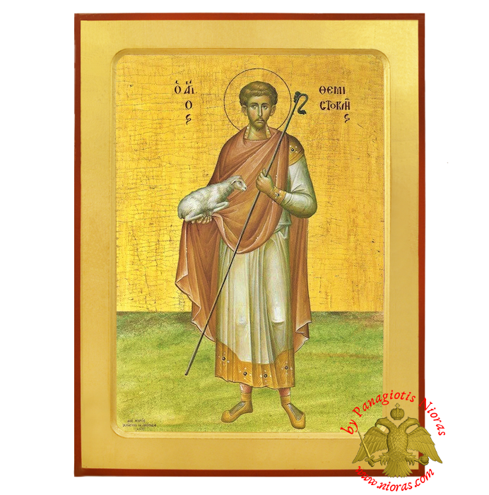 Saint Themistocles Byzantine Wooden Icon