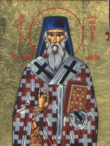 Saint Dionysios of Zakynthos Byzantine Wooden Icon on Canvas