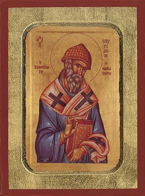 Αγιος Σπυριδωνας Ξύλινη Βυζαντινη Εικόνα