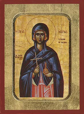 Mάρθα αδερφή του Λάζαρου ξύλινη βυζαντινή εικόνα