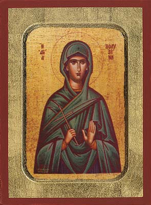 Saint Polyxene wooden byzantine icon