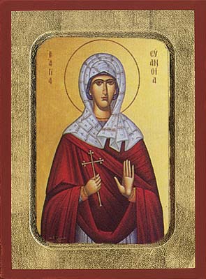 Saint Euanthia Byzantine Wooden Icon
