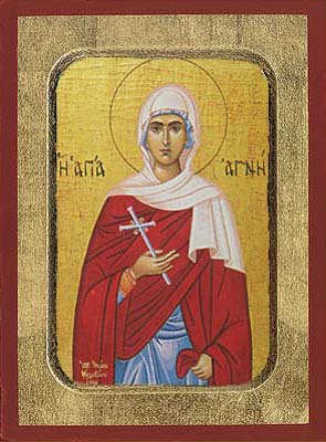 Saint Agni Byzantine Wooden Icon