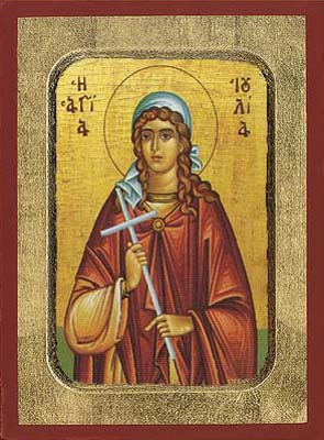 Saint Julia Byzantine Wooden Icon