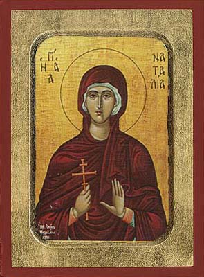 Saint Natalia wooden byzantine icon