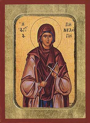 Saint Penelope wooden byzantine icon