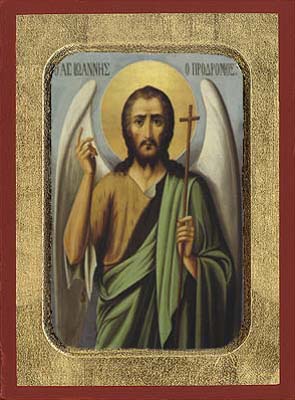 Saint John the Baptist Orthodox Byzantine Wooden Icon