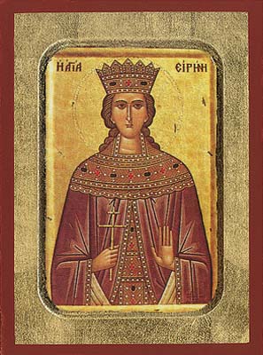 Saint Irene The Great Martyr wooden byzantine icon