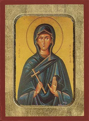 Saint Eugenia Byzantine Wooden Icon