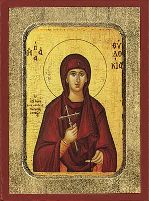 Saint Eudokia Byzantine Wooden Icon