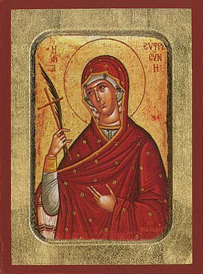Saint Euphrosyne Byzantine Wooden Icon