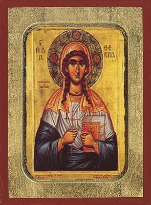 Saint Thekla wooden byzantine icon