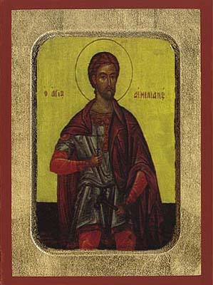 Saint Aemilian Byzantine Wooden Icon