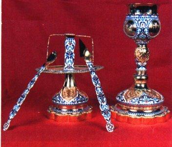 Orthodox Chalice Set Byzantine Style Enamel C