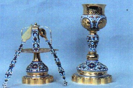 Orthodox Chalice Set Byzantine Style Enamel D