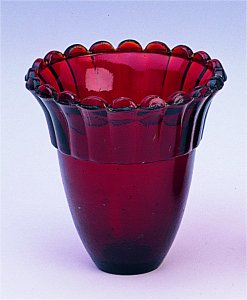 Replacement Oil Candle Votive Glass Cup Flower A\' Natural Red