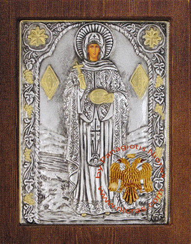Saint Paraskeve Silver Plated Icon