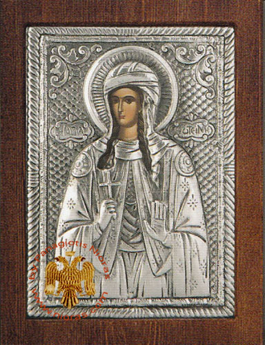 Saint Fotini Silver Plated Icon