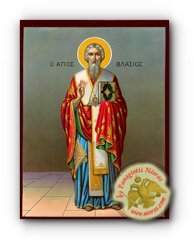 Saint Blaise Neoclassical Wooden Icon