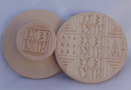 Wooden Prosphora Seal Hand Carved from Mount Athos 13cm
