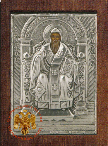 Saint Spyridon Silver Plated Icon