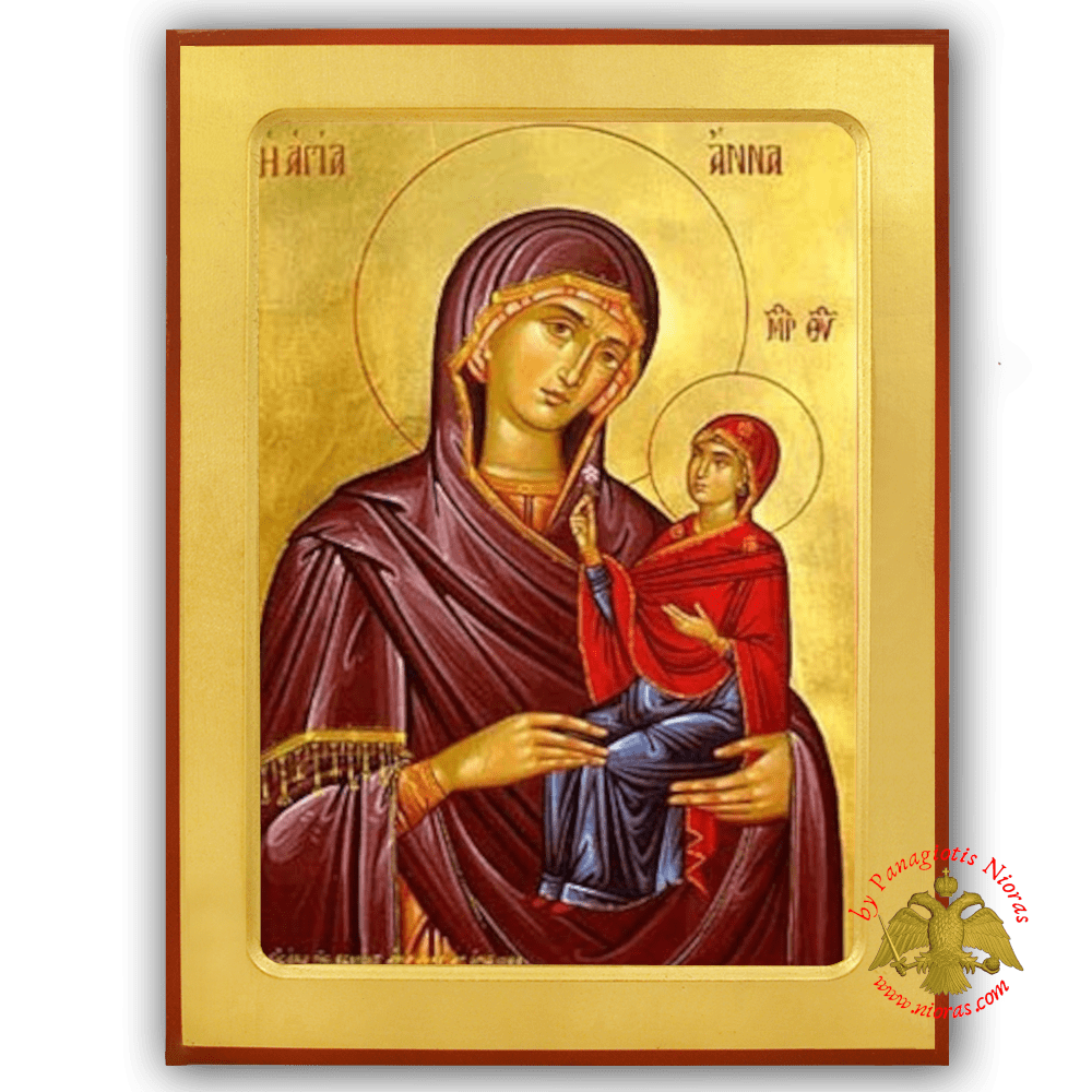 Saint Anna the Mother of Theotokos Byzantine Wooden Icon