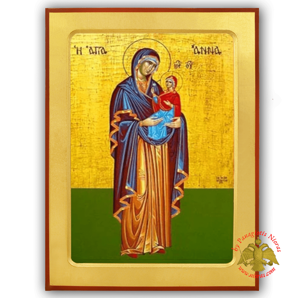 Saint Anna the Mother of Theotokos Full Figure Byzantine Wooden Icon
