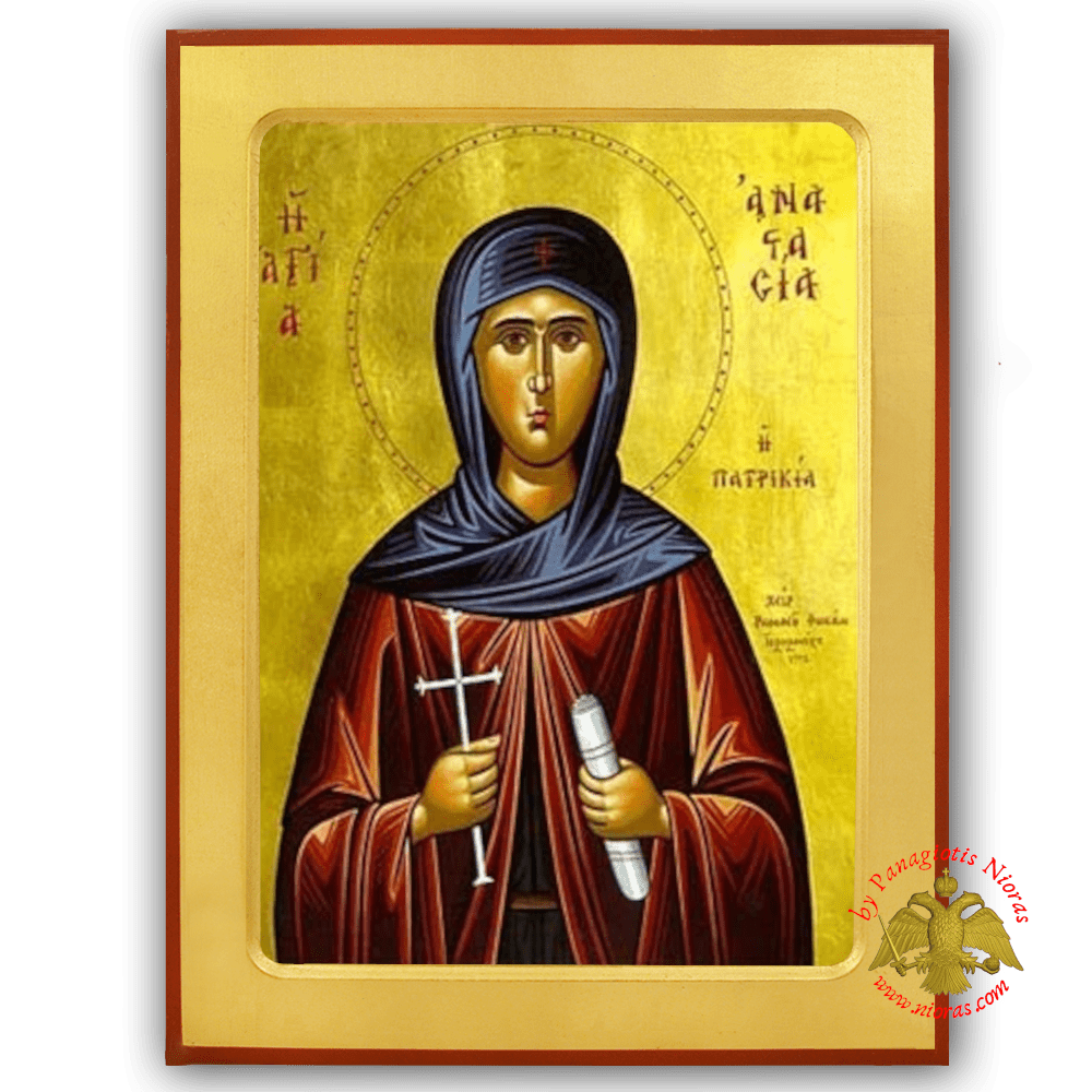 Saint Anastasia the Patrician Byzantine Wooden Icon