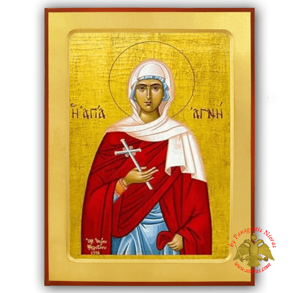 Saint Agni Byzantine Wooden Icon