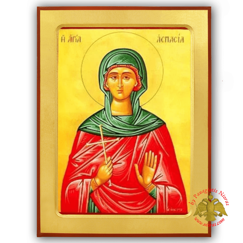 Saint Aspasia Byzantine Wooden Icon