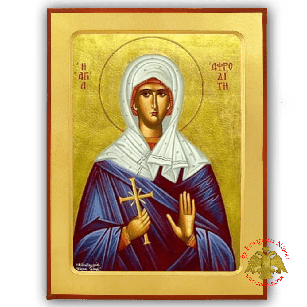Saint Afrodite Byzantine Wooden Icon