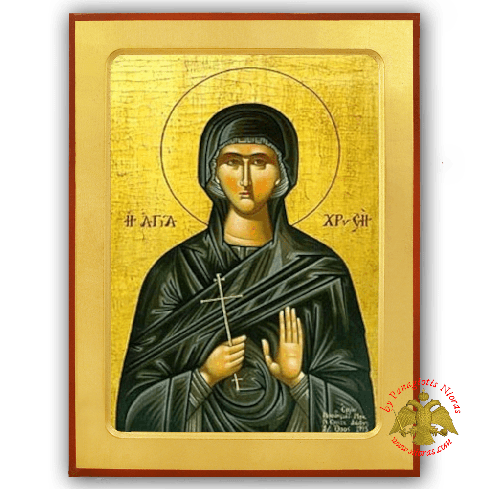 Saint Chryse Byzantine Wooden Icon
