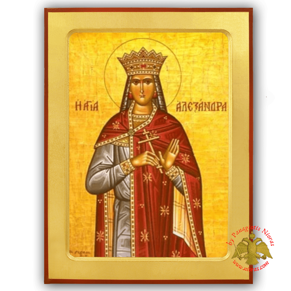 Saint Alexandra Byzantine Wooden Icon