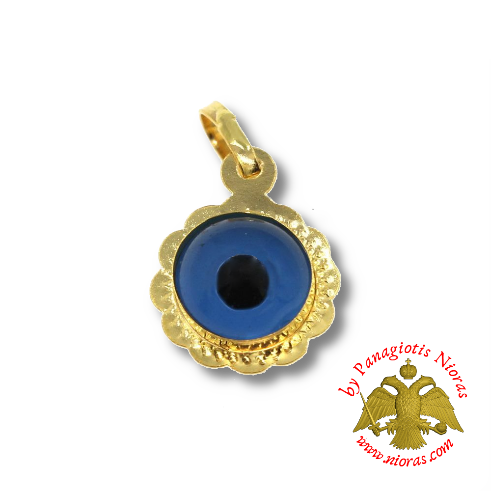 Gold Evil Eye Pendant 5mm K14