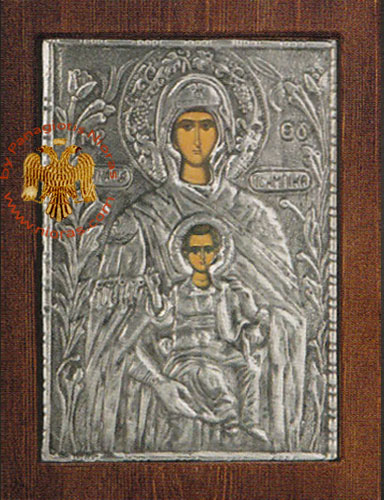 Theotokos Panagia Tsampika Silver Plated Icon