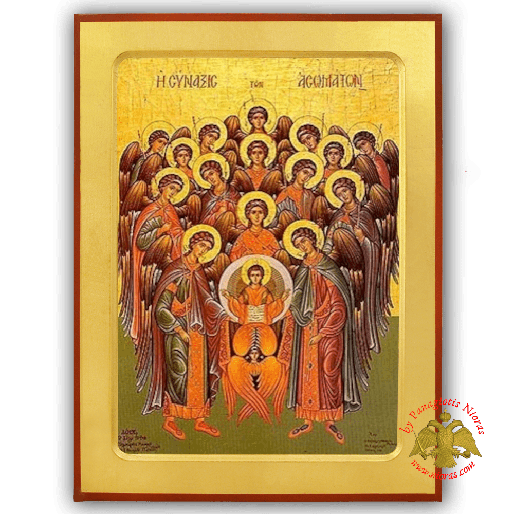 Synaxis Of The Holy Archangels Full Body Byzantine Wooden Icon