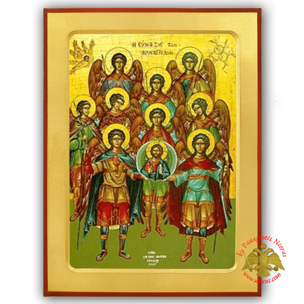 Synaxis of the Holy Archangels Byzantine Wooden Icon
