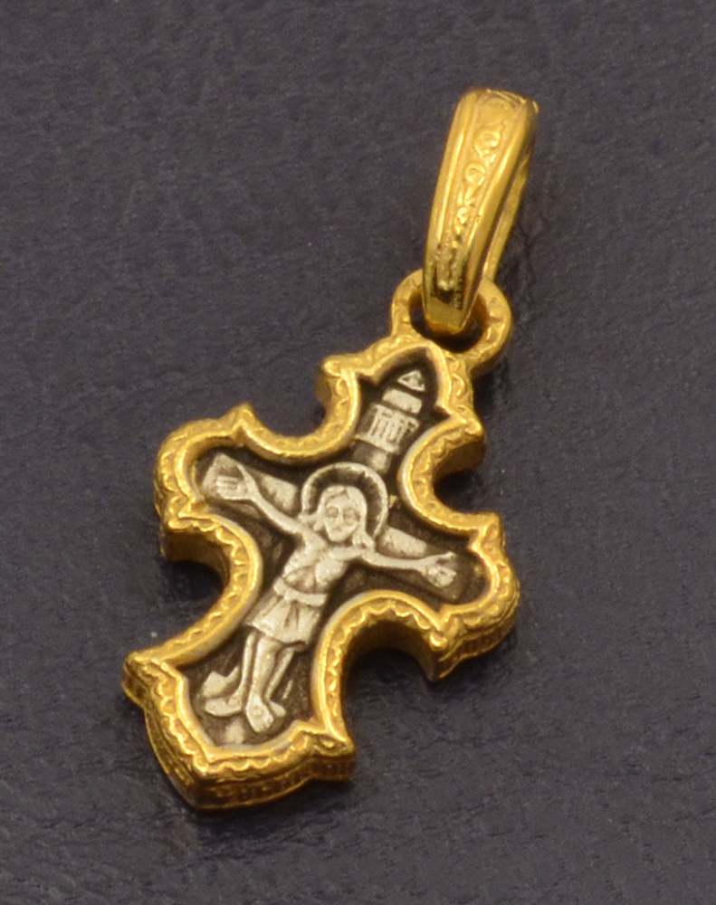 Traditional Byzantine Orthodox Silver 925 Miniature Cross - No.008