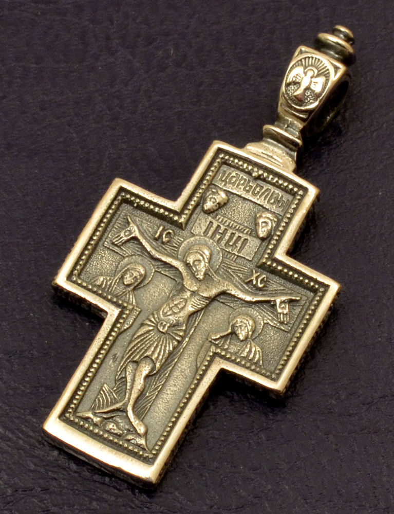 Traditional Byzantine Orthodox Silver 925 Double Faced Cross - No.012