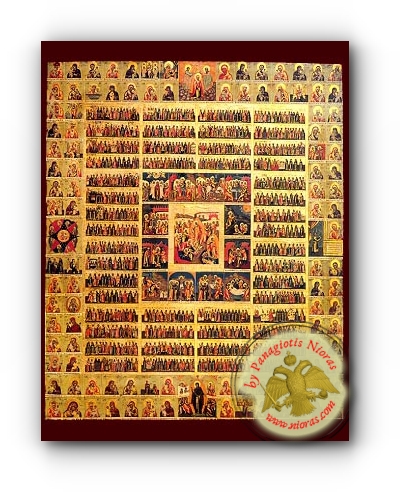 Annual Calendar - Neoclassical Wooden Holy Icon