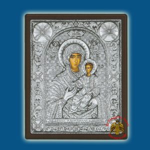 Holy Virgin Mary Theotokos Panagia Hodegetria Silver Holy Icon