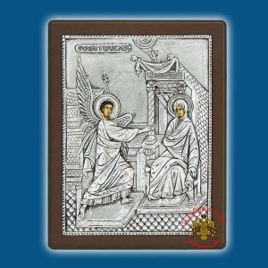 The Annunciation of Theotokos Silver Holy Icon