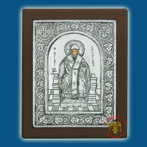 Saint Spyridon Silver Holy Icon