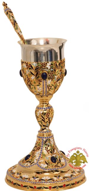 Orthodox Holy Communion Chalice Set Russian Style Enamel 0.4lt