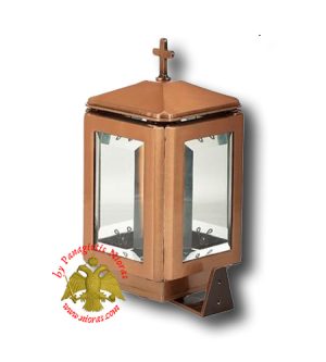 Rectangular Cenotaph Oil Candle With Cross in the Top Simple Line Crystal for Wall