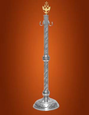 Orthodox Church Aisle Cord Stand Chrome Base Byzantine Eagle