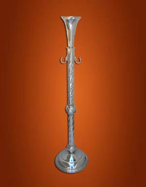 Aisle Cord Stand Chrome & Conical Vase