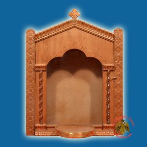 Iconostasis Icon Wooden Case Flat D With Base for Oil Candle