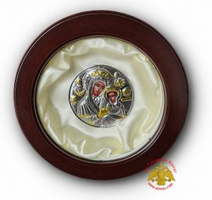 Wedding Crown Case Stefanothiki Round Design Βrown Colored