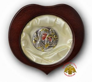 Wedding Crown Case Heart Stefanithiki Design Brown Color